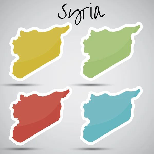 Stickers in form of Syria — Stock Vector