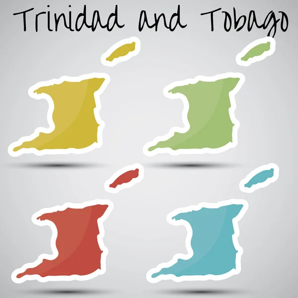 Stickers in form of Trinidad and Tobago — Stock Vector