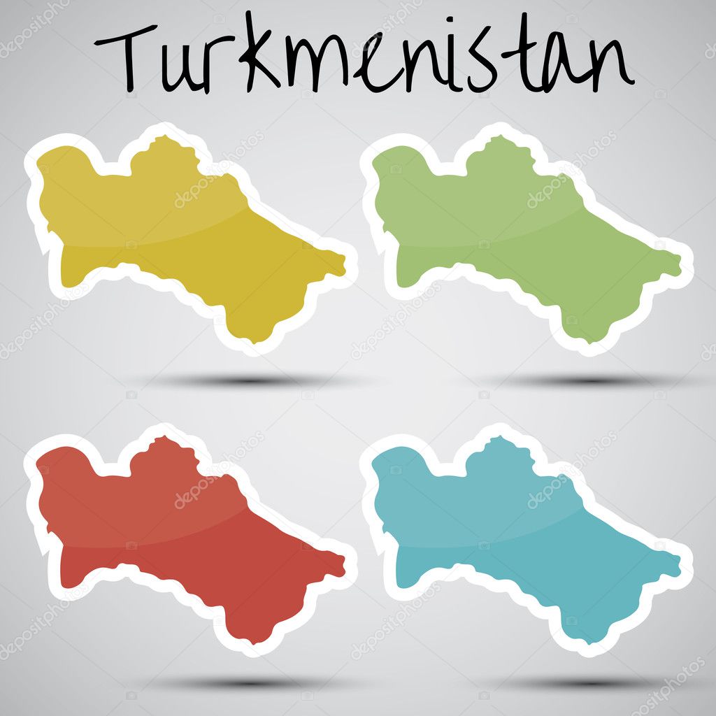 Stickers in form of Turkmenistan