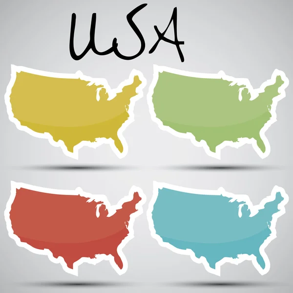 Adesivi in forma di Stati Uniti d'America — Vettoriale Stock