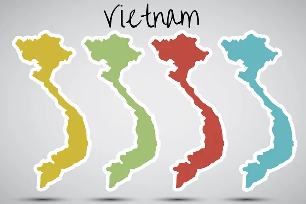 Stickers in form of Vietnam — Stock Vector