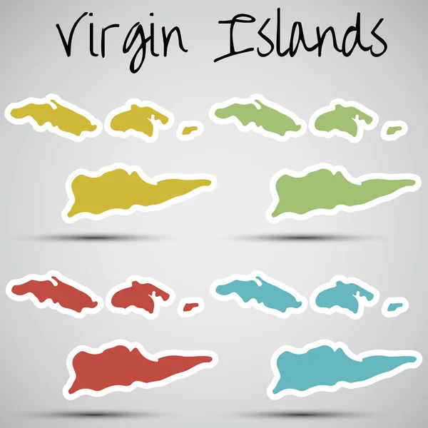 Matricák, Virgin-szigetek formájában — Stock Vector