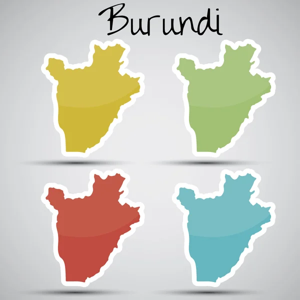 Burundi şeklinde çıkartmalar — Stok Vektör