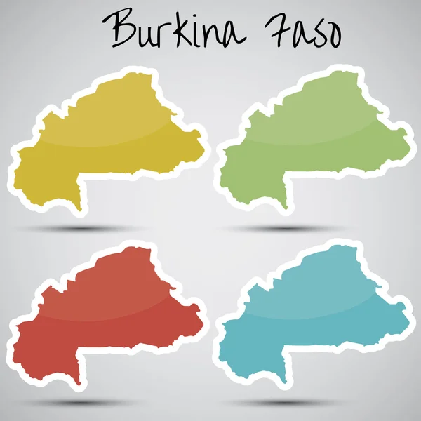 Stickers in form of Burkina Faso — Stock Vector