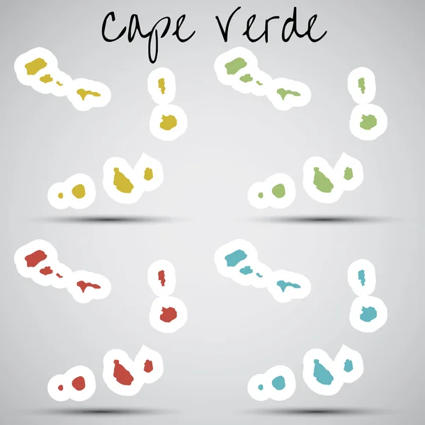 Stickers en forme de Cap Vert — Image vectorielle