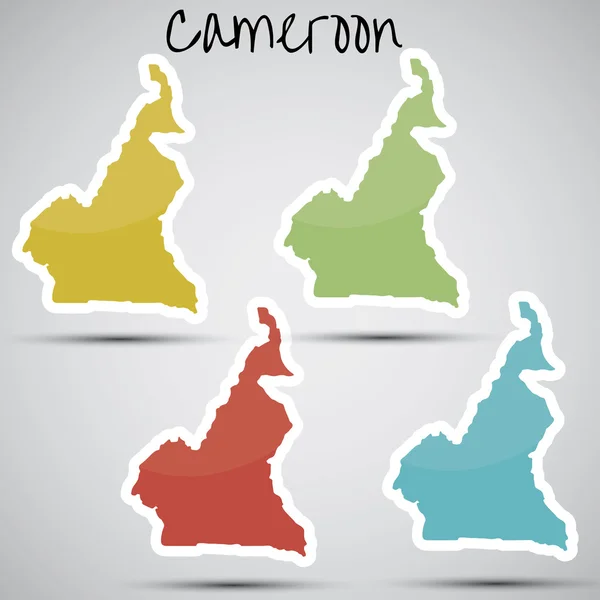 Kamerun şeklinde çıkartmalar — Stok Vektör