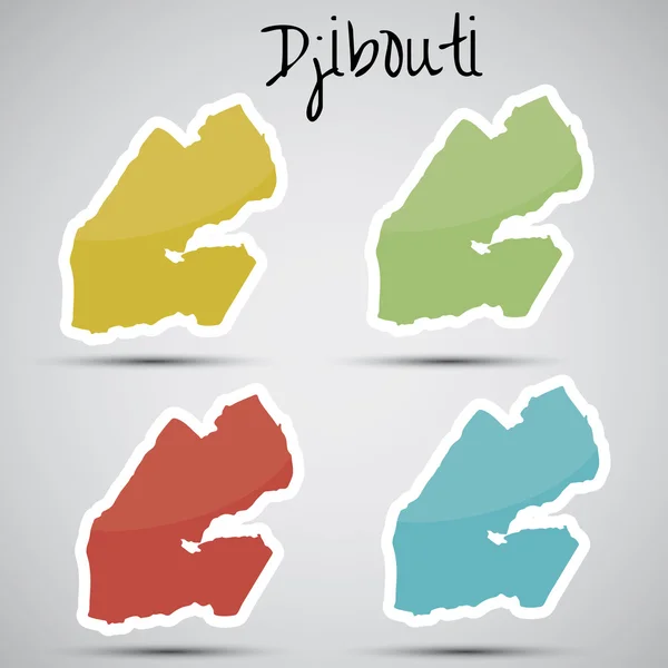 Stickers in form of Djibouti — Stock Vector