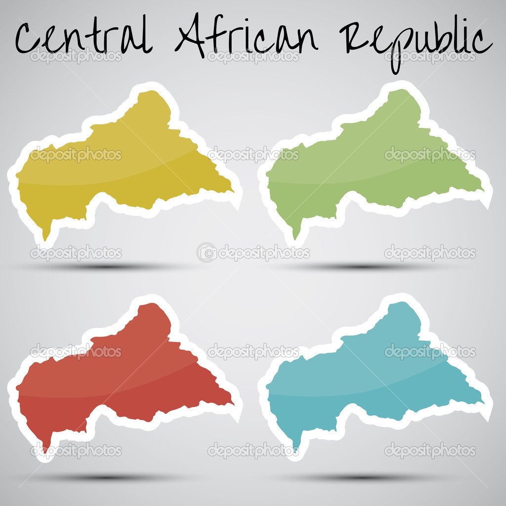 Stickers in form of Central African Republic