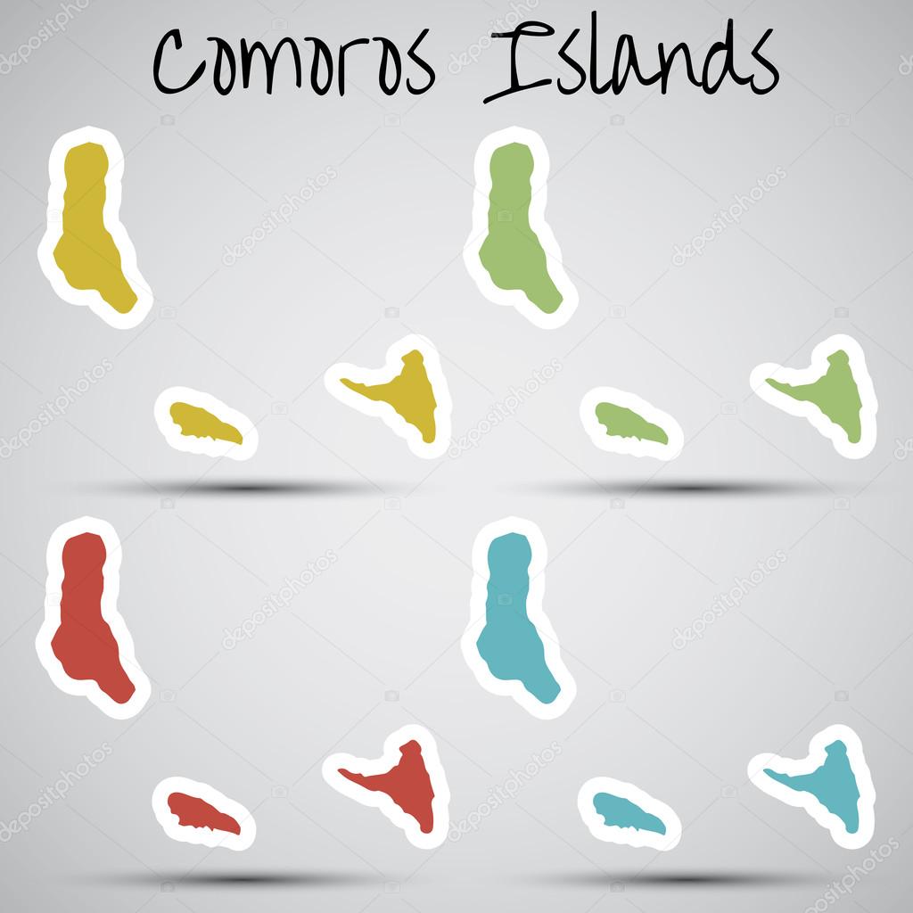 Stickers in form of Comoros Islands
