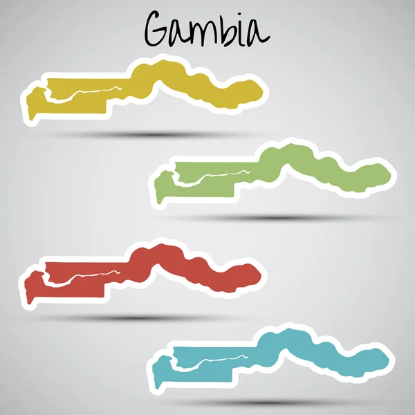 Stickers in form of Gambia — Stock Vector