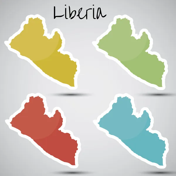 Aufkleber in Form von Liberia — Stockvektor