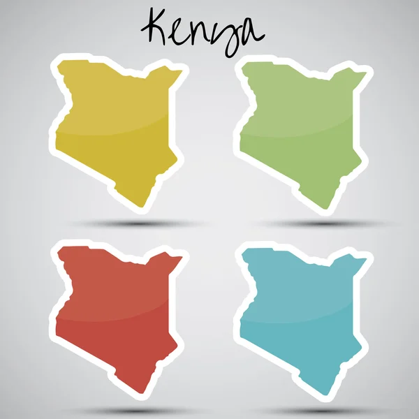 Autocollants en forme de Kenya — Image vectorielle