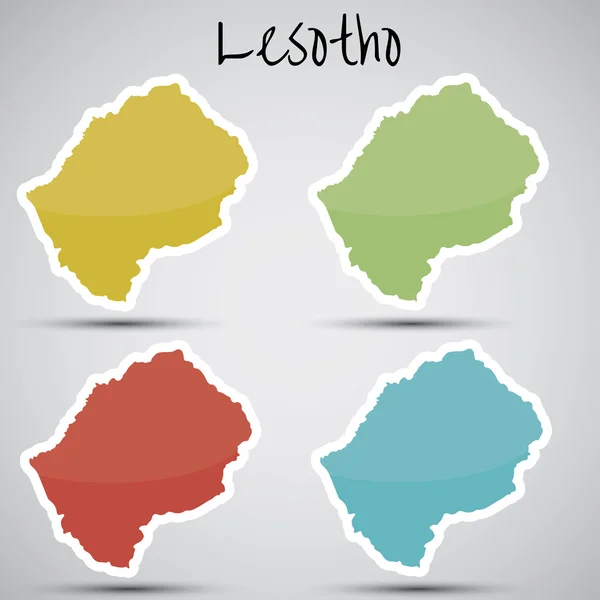 Stickers in form of Lesotho — Stock Vector