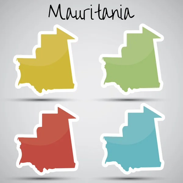 Pegatinas en forma de Mauritania — Archivo Imágenes Vectoriales