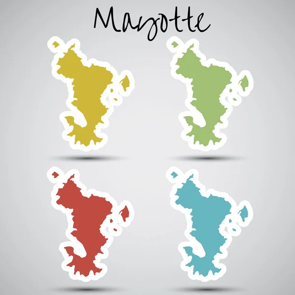 Stickers in form of Mayotte — Wektor stockowy