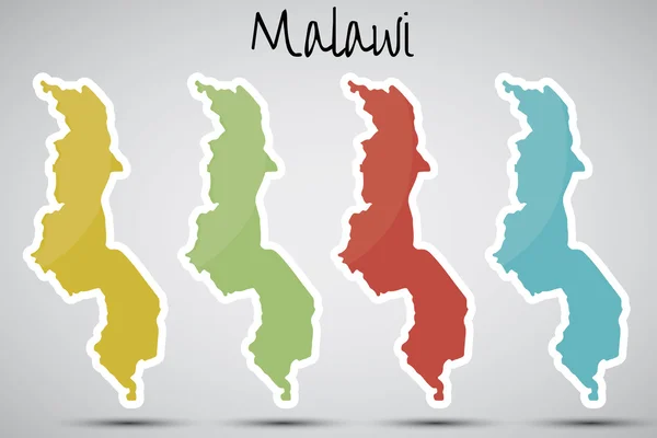 Stickers i form av malawi — Stock vektor