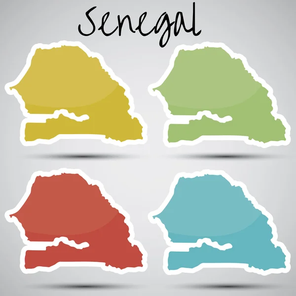 Stickers in form of Senegal — Stock Vector