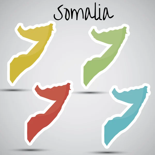 Stickers in form of Somalia — Stok Vektör