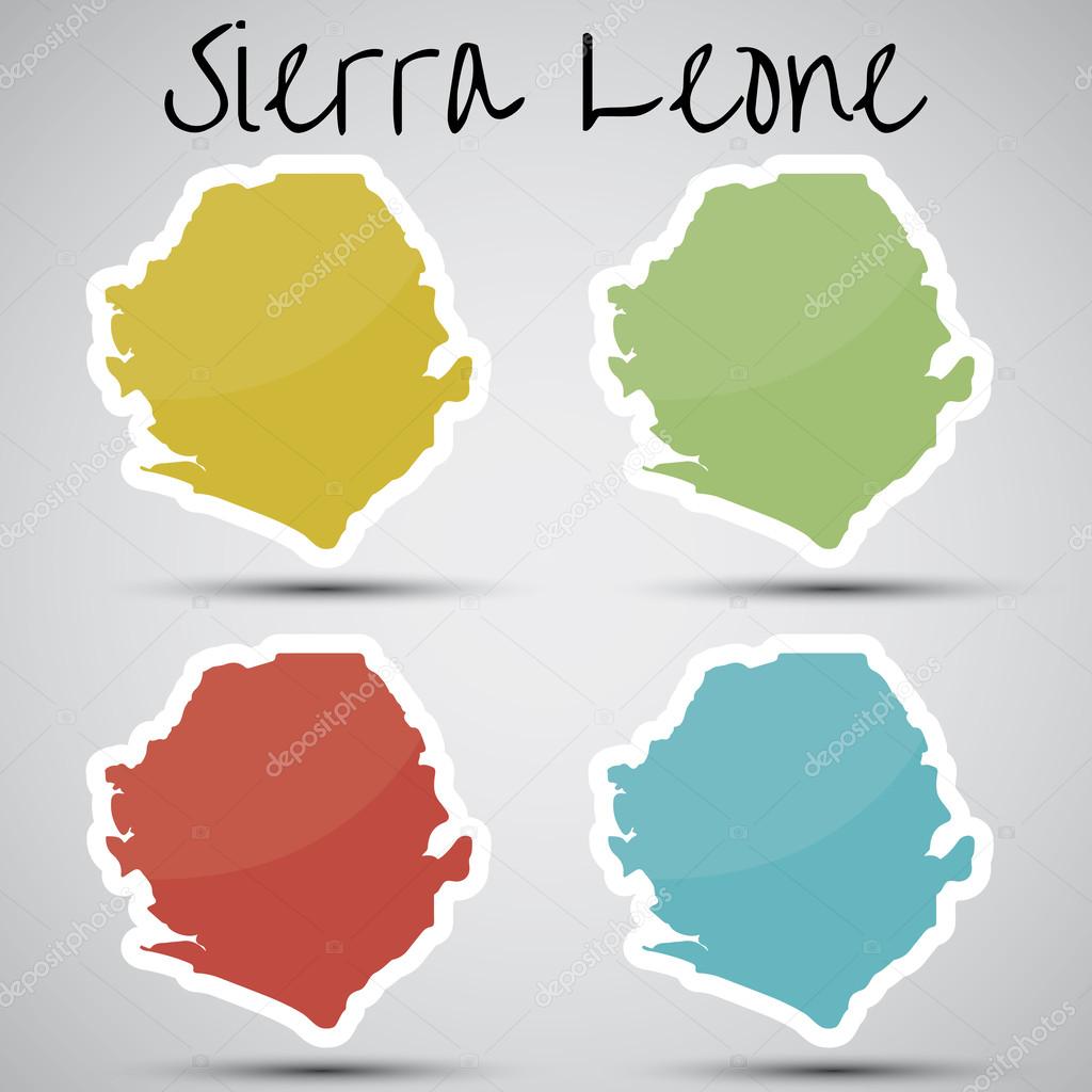 Stickers in form of Sierra Leone