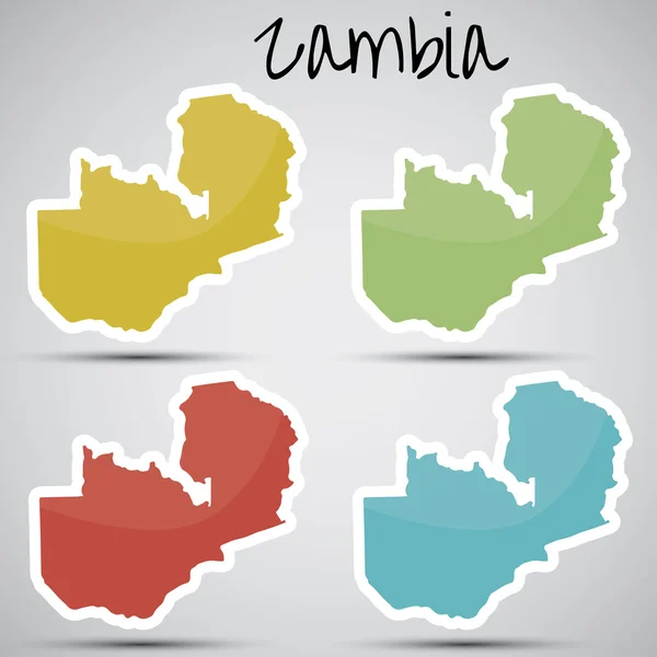 Stickers in de vorm van zambia — Stockvector