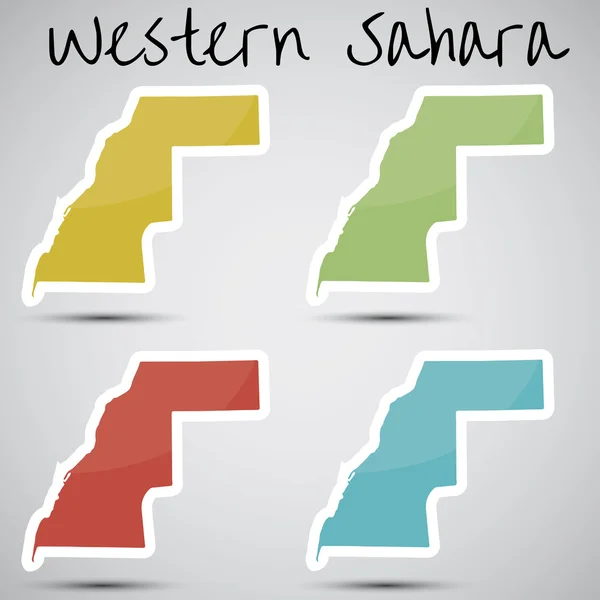 Stickers i form av Västsahara — Stock vektor