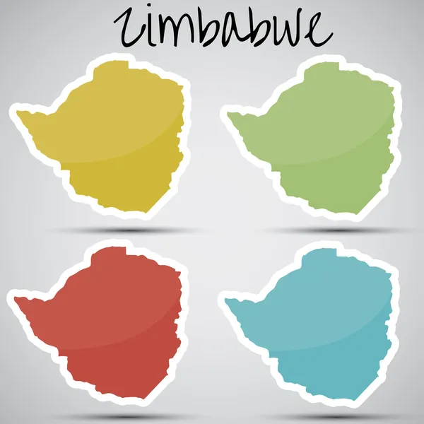 Autocollants en forme de Zimbabwe — Image vectorielle