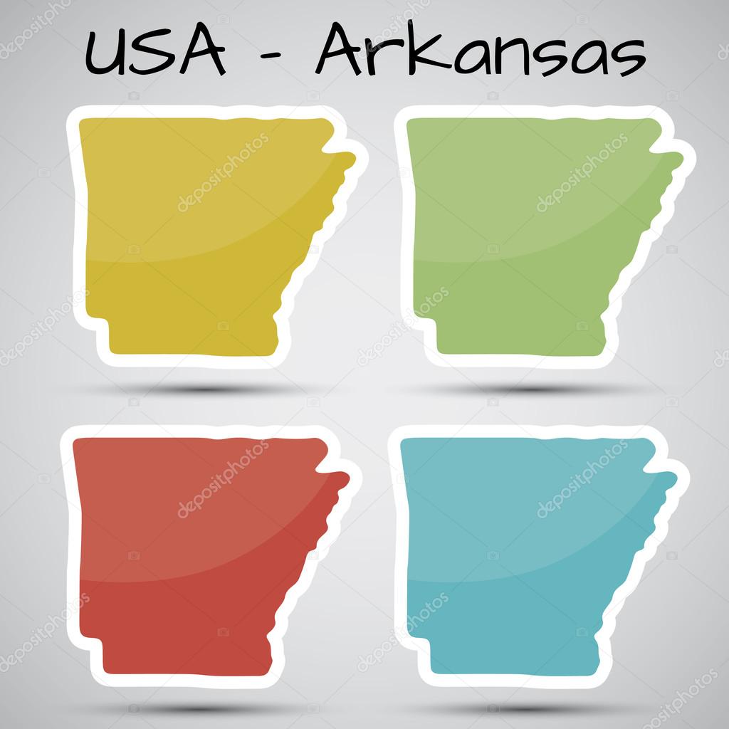 Stickers in form of Arkansas state, USA