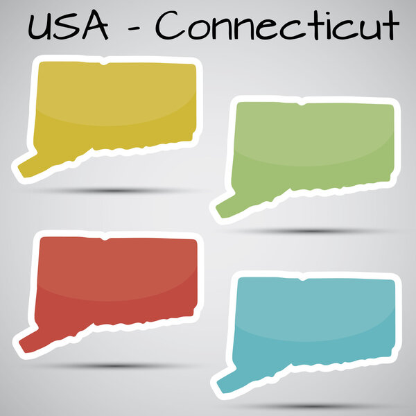 Stickers in form of Connecticut state, USA