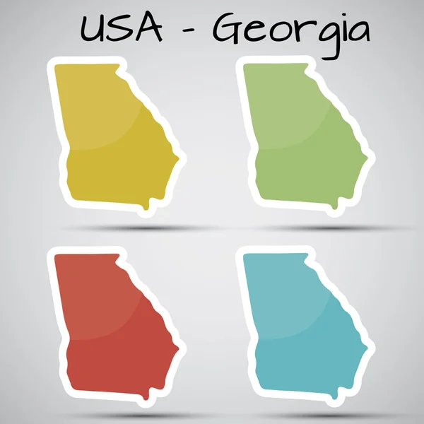 ジョージア州、アメリカ合衆国の形のステッカー — ストックベクタ
