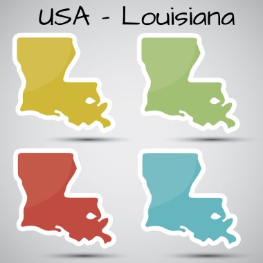 Stickers in form of Louisiana state, USA