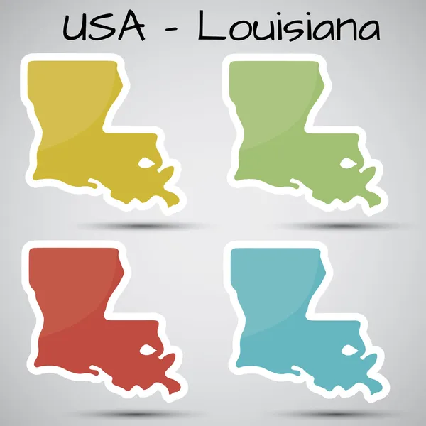 Stickers in form of Louisiana state, USA — Stock Vector