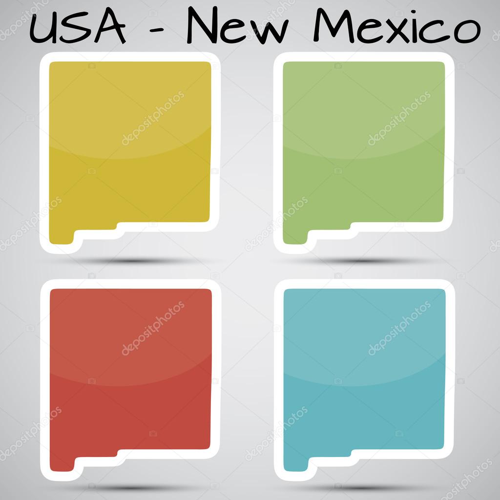 Stickers in form of New Mexico state, USA
