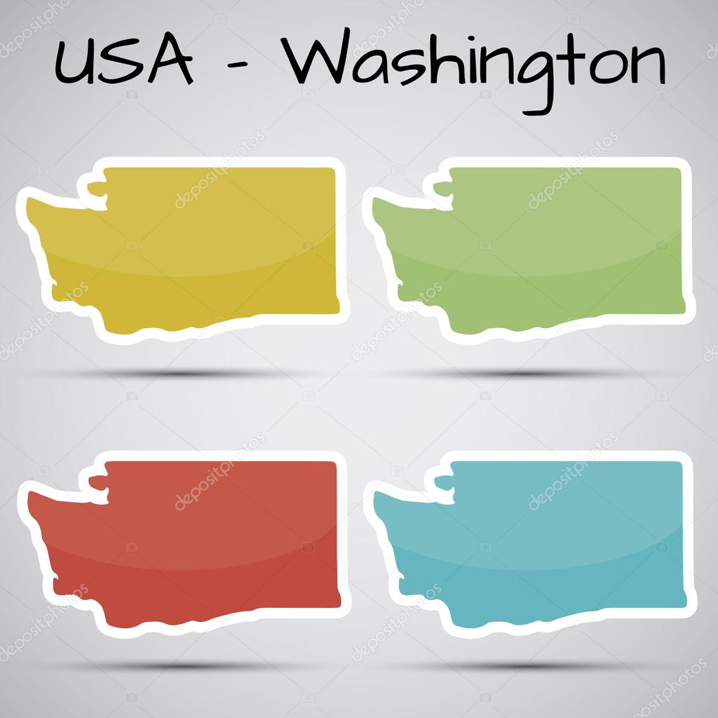 Stickers in form of Washington state, USA