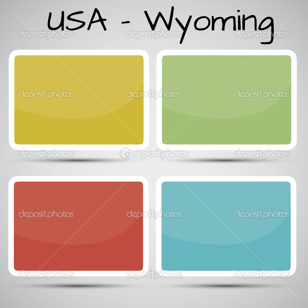 Stickers in form of Wyoming state, USA