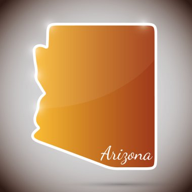 arizona state, ABD şeklinde Vintage sticker
