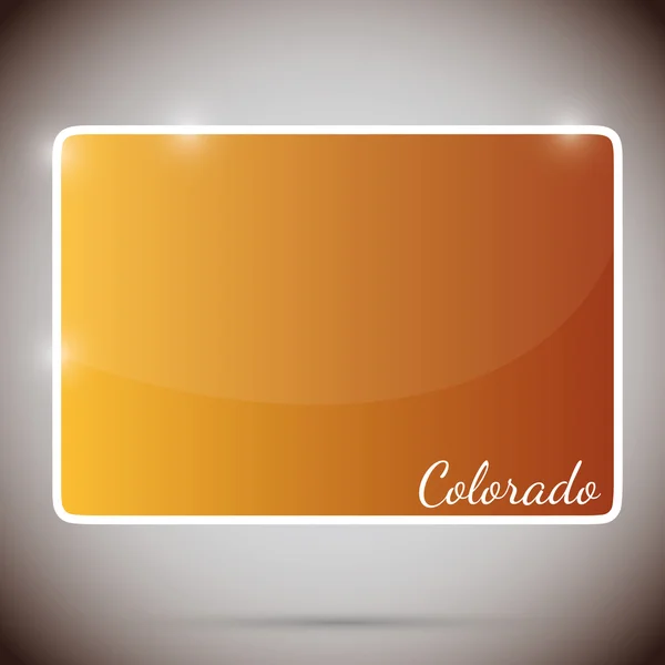 Vintage sticker in form of Colorado state, USA — Stock Vector