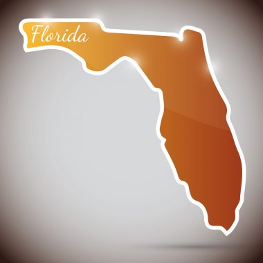 florida state, ABD şeklinde Vintage sticker