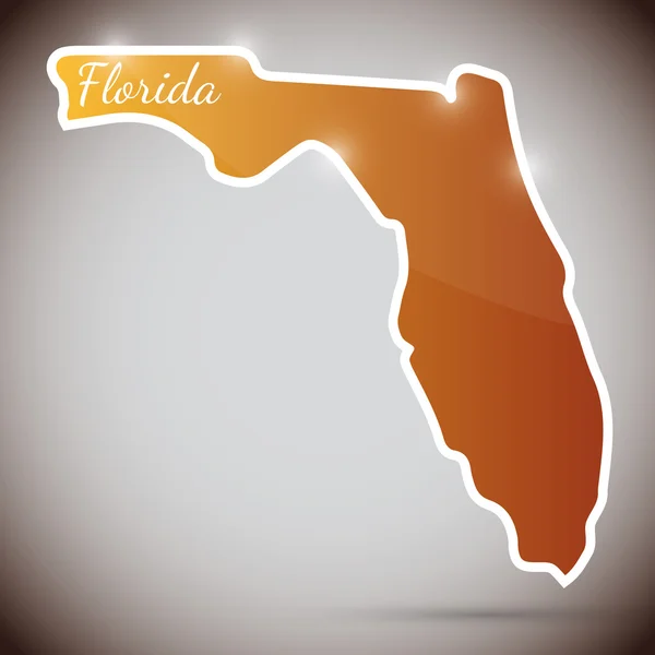 フロリダ州、アメリカ合衆国の形でビンテージ ステッカー — ストックベクタ