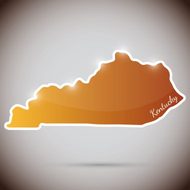kentucky eyalet, ABD şeklinde Vintage sticker