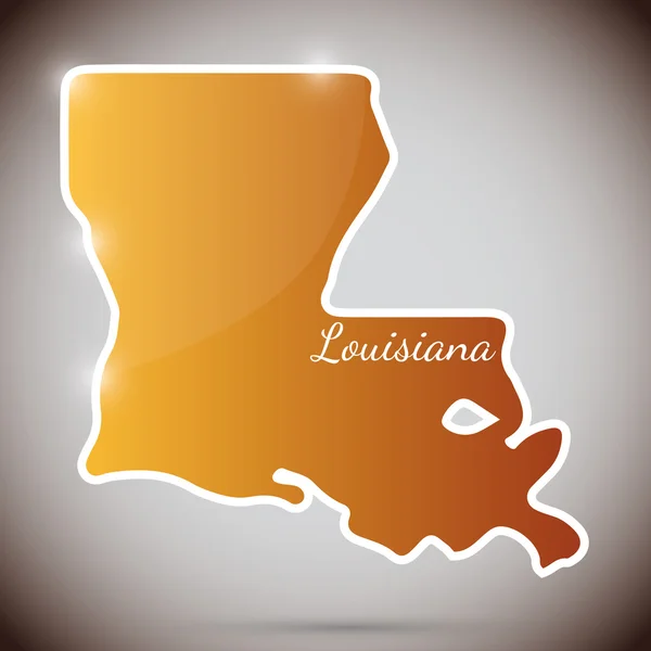 Vintage sticker in form of Louisiana state, USA — Stock Vector