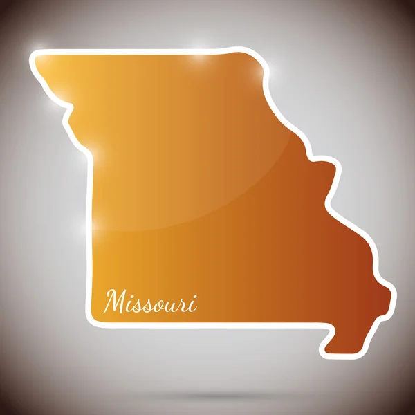 Pegatina vintage en forma de estado de Missouri, EE.UU. — Vector de stock