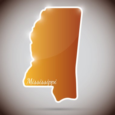 mississippi state, ABD şeklinde Vintage sticker