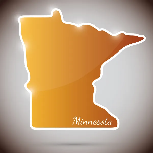 Adesivo vintage em forma de estado de Minnesota, EUA — Vetor de Stock