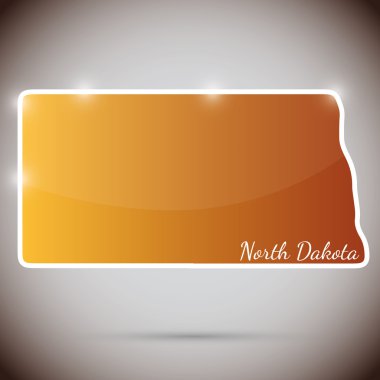 Kuzey dakota state, ABD şeklinde Vintage sticker