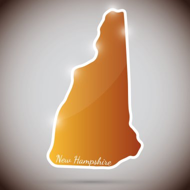 new hampshire state, ABD şeklinde Vintage sticker