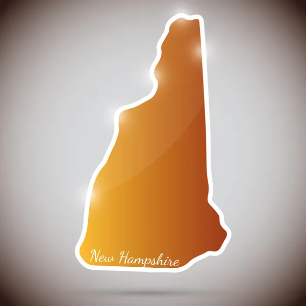 Adesivo vintage in forma di stato del New Hampshire, Stati Uniti d'America — Vettoriale Stock