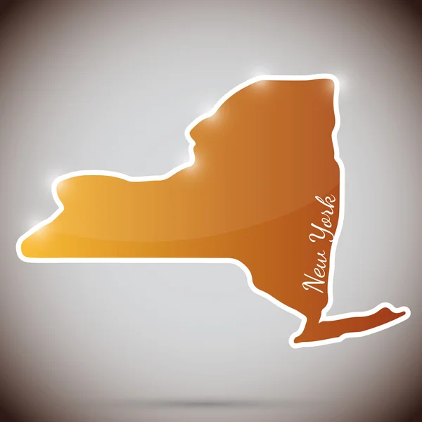new york state, ABD şeklinde Vintage sticker