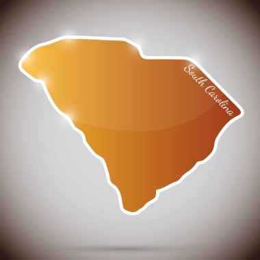 Güney carolina state, ABD şeklinde Vintage sticker