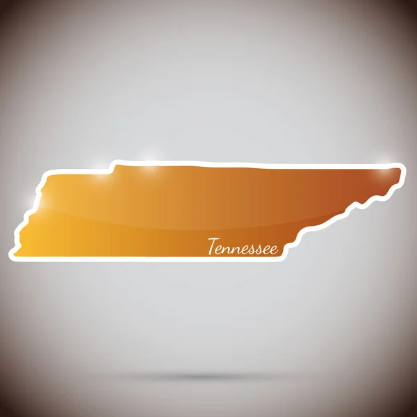 Şeklinde tennessee state, ABD Vintage sticker — Stok Vektör