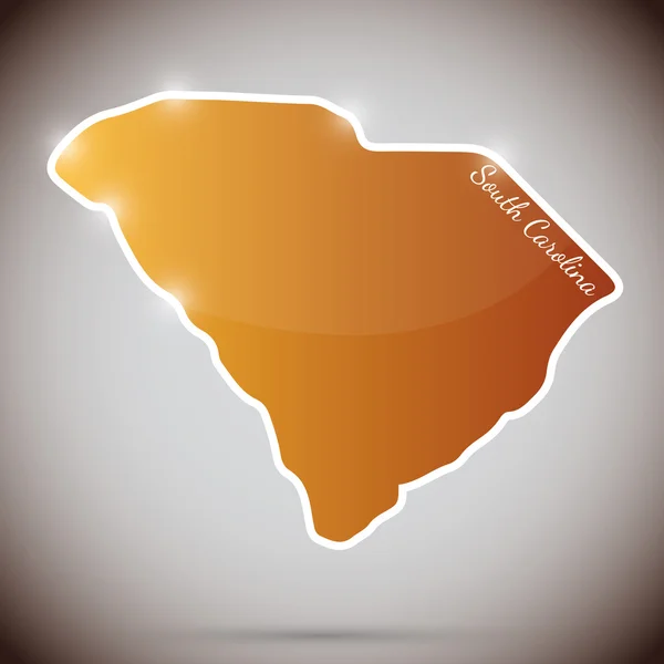 Güney carolina state, ABD şeklinde Vintage sticker